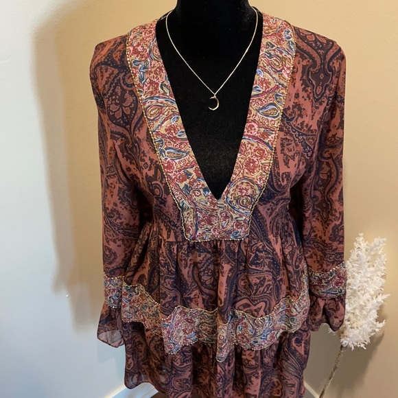 ZARA Woman Super Flowy Sheer Mini Dress | Size M - Picture 5 of 15